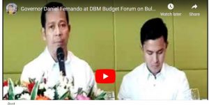 Bulacan Governor Daniel Fernando at the BulSU Budget Forum with the DBM